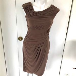 Brown Adrianna Papell Midi Dress- 8